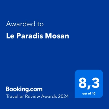 Badge Booking.com Traveller Review Awards 2024 : 8,3 sur 10
