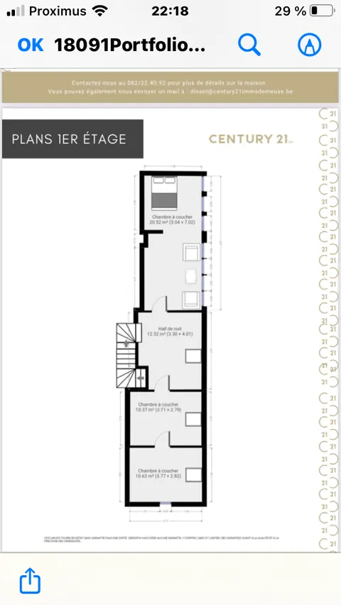 Plan de l’étage du gîte