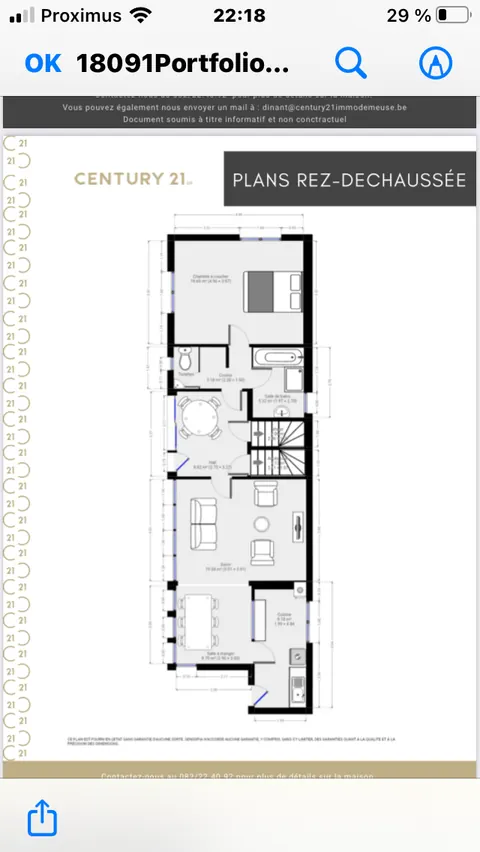 Plan du rez-de-chaussée du gîte
